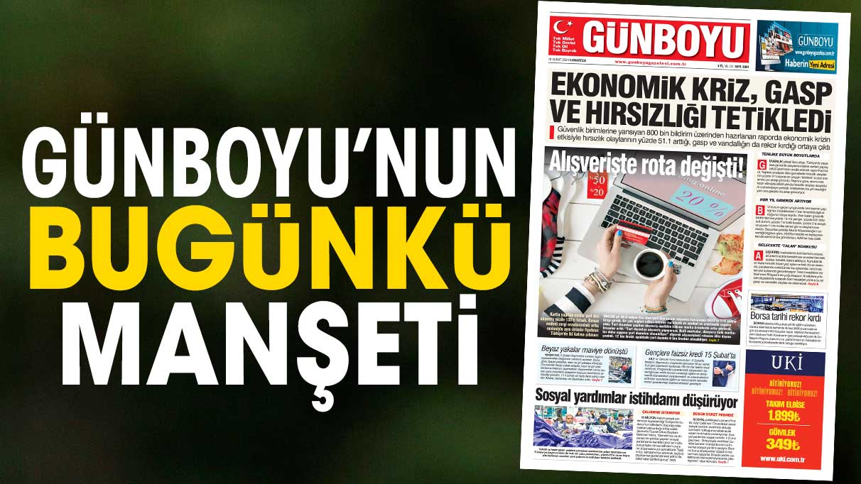 Günboyu Gazetesi'nin bugünkü manşeti