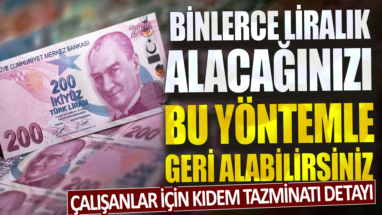 Çalışanlar için kıdem tazminatı detayı: Binlerce liralık alacığınızı bu yöntemle geri alabilirsiniz