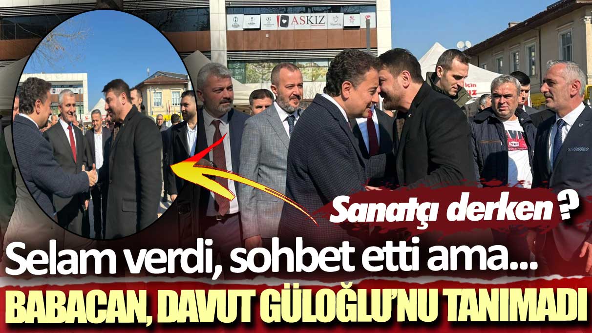 Selam verdi, sohbet etti ama... Ali Babacan, Davut Güloğlu’nu tanımadı