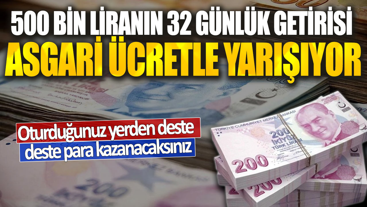 500 bin liranın 32 günlük getirisi asgari ücretle yarışıyor! Oturduğunuz yerden deste deste para kazanacaksınız