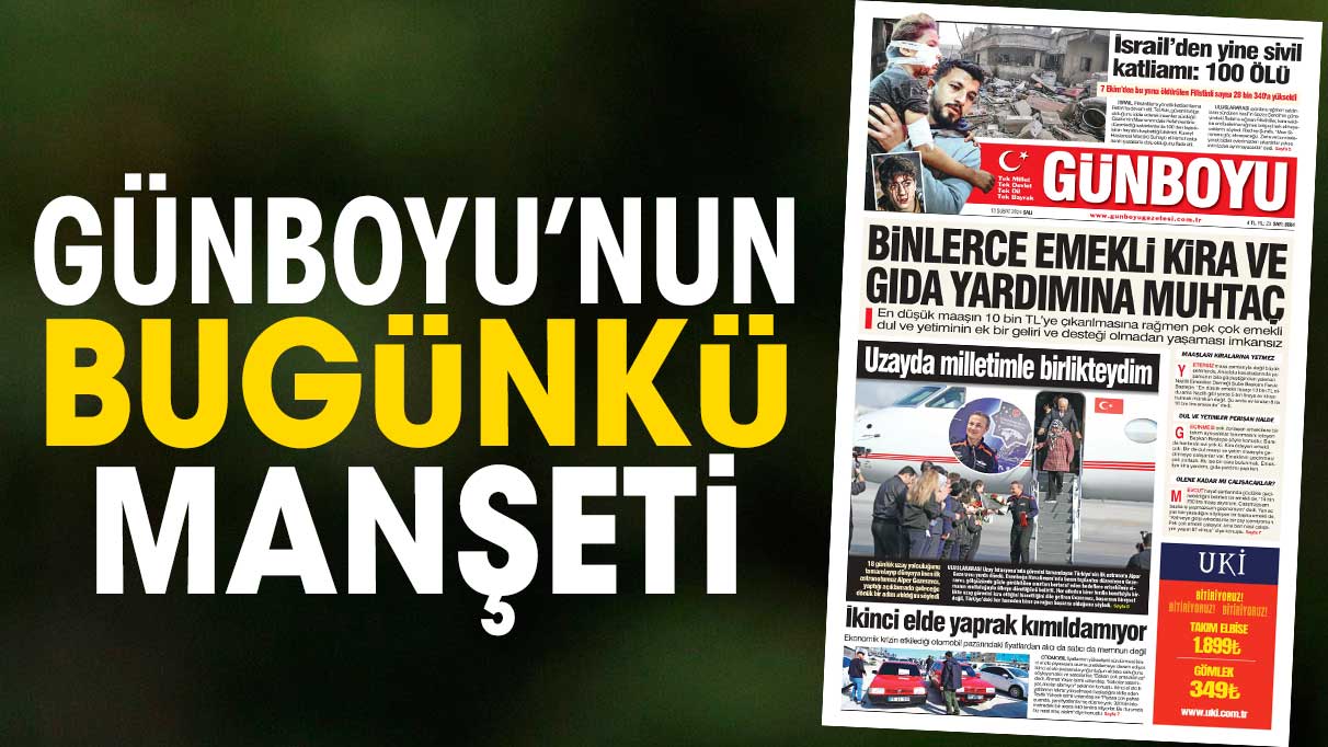 Günboyu Gazetesi'nin bugünkü manşeti