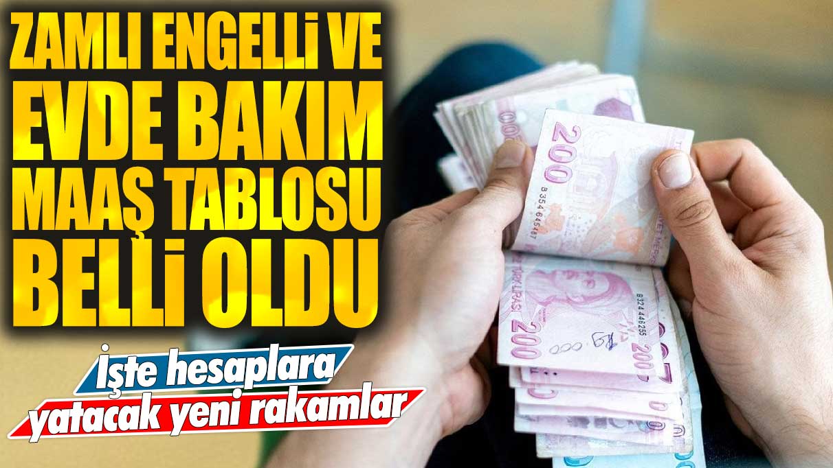 Zamlı engelli ve evde bakım maaş tablosu belli oldu! İşte hesaplara yatacak yeni rakamlar