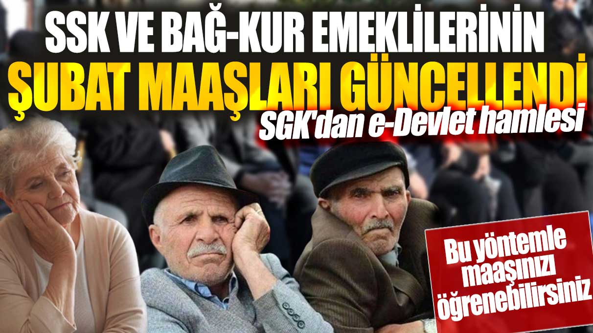 SSK ve Bağ-Kur emeklilerinin şubat maaşları güncellendi! SGK'dan e-Devlet hamlesi: Bu yöntemle maaşınızı öğrenebilirsiniz