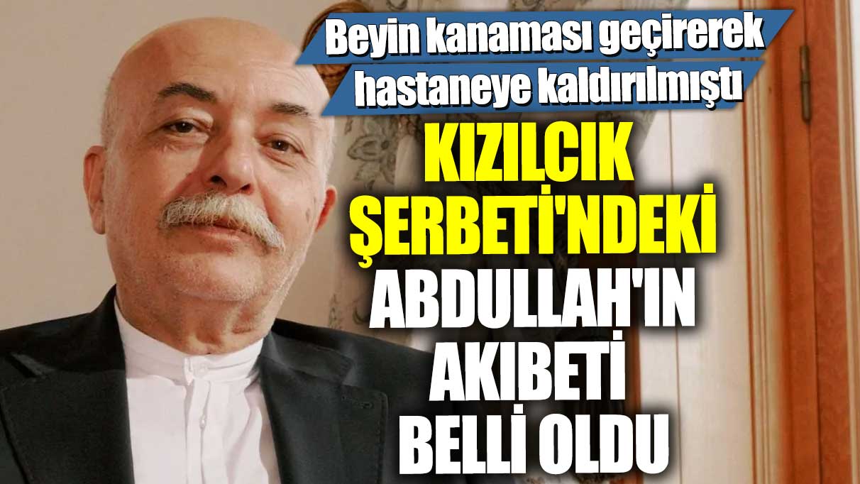 Beyin kanaması geçirerek hastaneye kaldırılmıştı! Kızılcık Şerbeti'ndeki Abdullah'ın akıbeti belli oldu