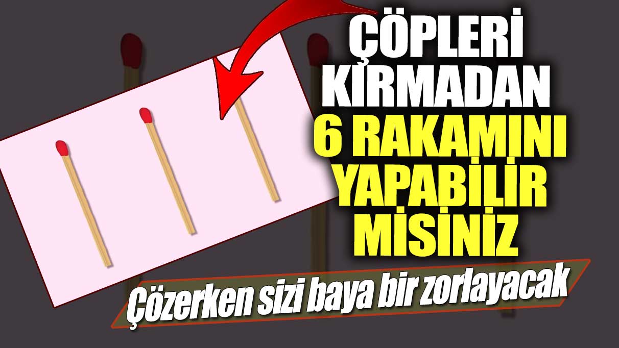 Çöpleri kırmadan 6 rakamını yapabilir misiniz! Çözerken sizi baya bir zorlayacak