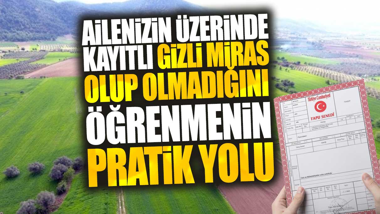 Ailenizin üzerinde kayıtlı gizli tapu mirası olup olmadığını öğrenmenin pratik yolu