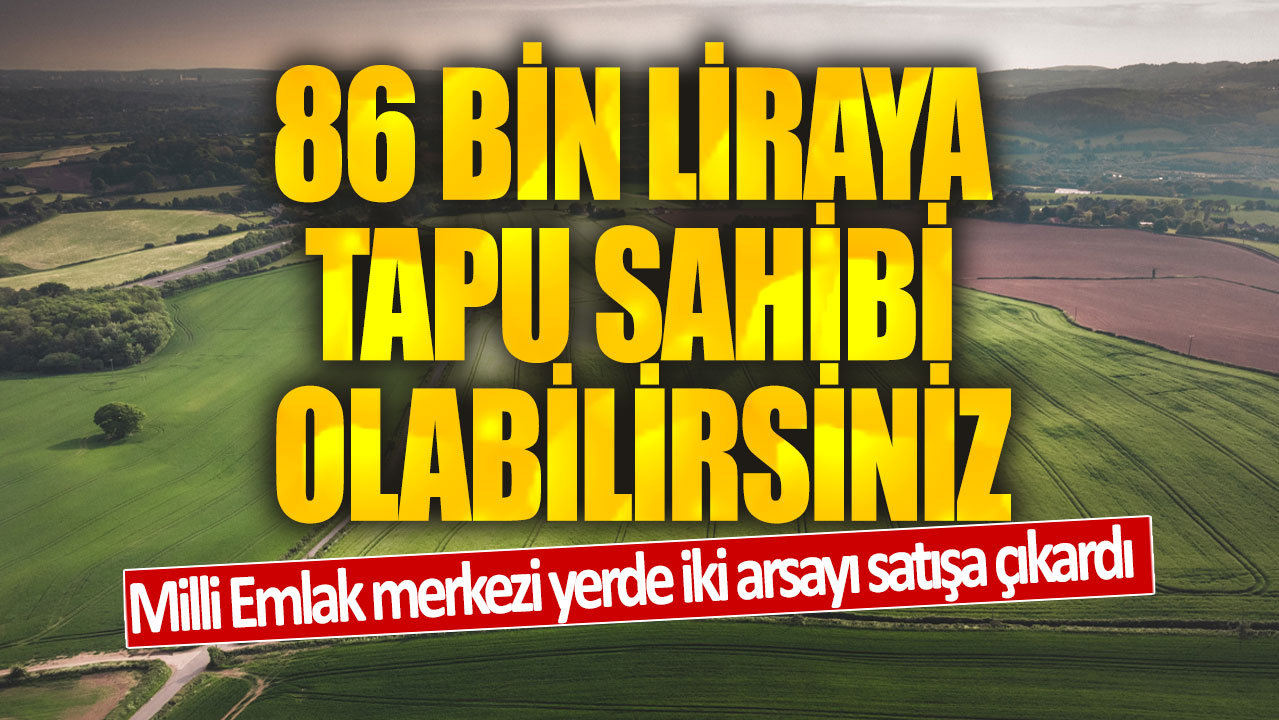 86 bin liraya tapu sahibi olabilirsiniz! Milli Emlak merkezi yerde iki arsayı satışa çıkardı