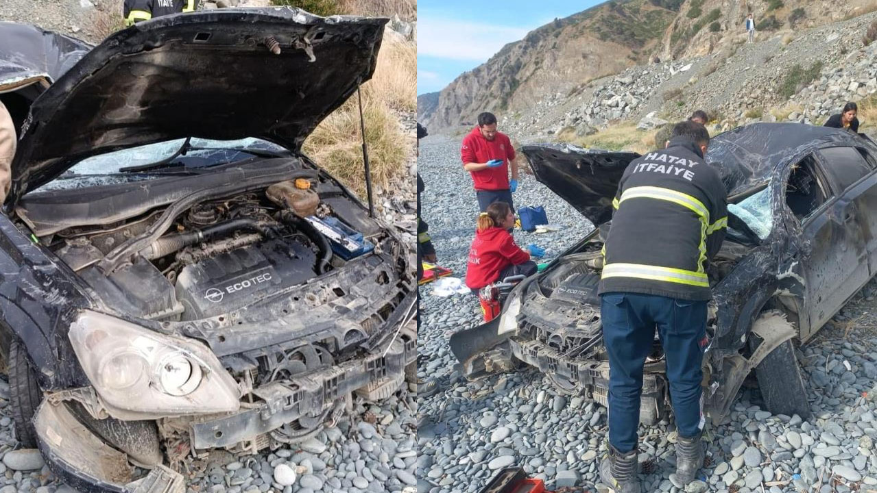 Uçuruma yuvarlanan araç 50 metre sürüklenerek durabildi: 1 ölü 1 ağır yaralı