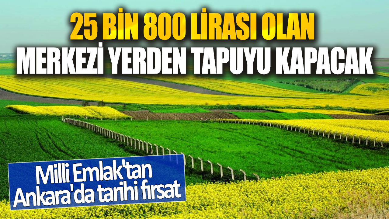 25 bin 800 lirası olan merkezi yerden tapuyu kapacak! Milli Emlak'tan Ankara'da tarihi fırsat