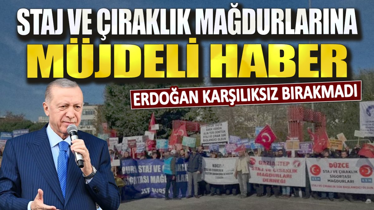 Staj ve çıraklık mağdurlarına müjdeli haber! Erdoğan karşılıksız bırakmadı