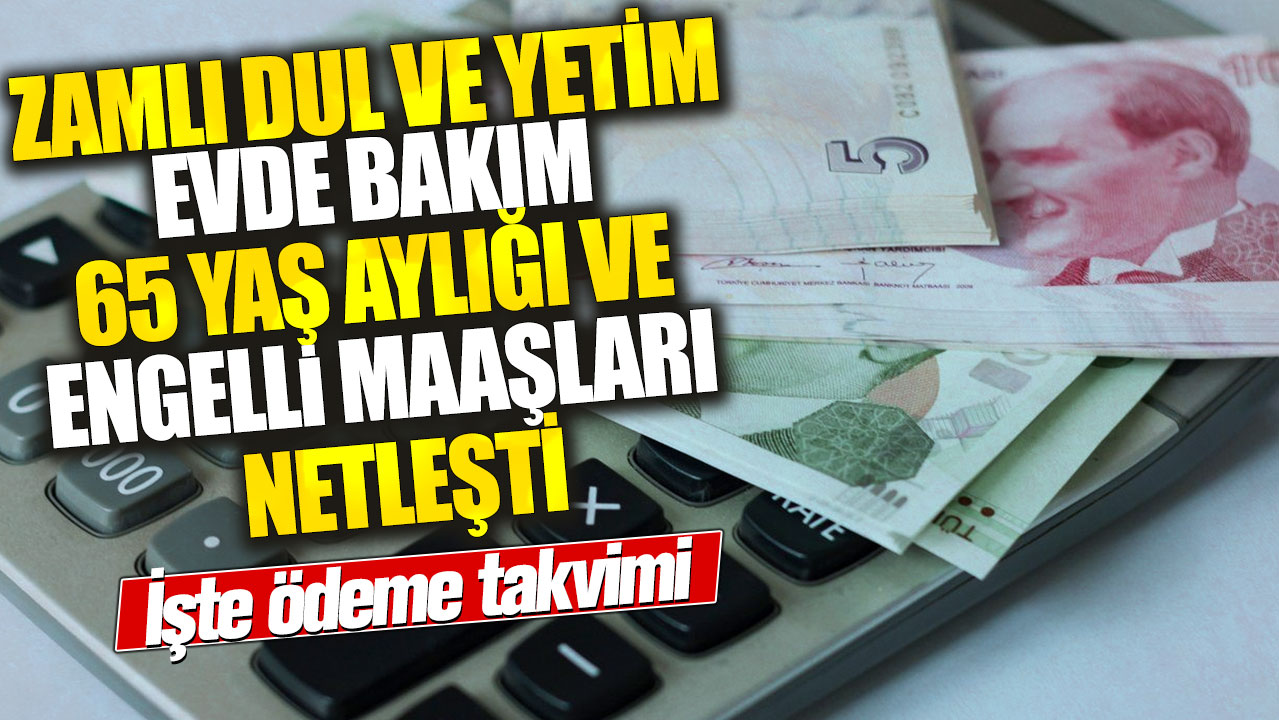 Zamlı dul ve yetim evde bakım 65 yaş aylığı ve engelli maaşları netleşti! İşte ödeme takvimi