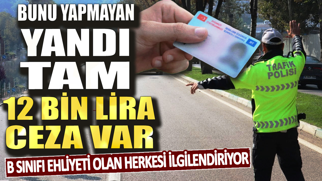 B sınıfı ehliyeti olan herkesi ilgilendiriyor! Bunu yapmayan yandı tam 12 bin lira cezası var