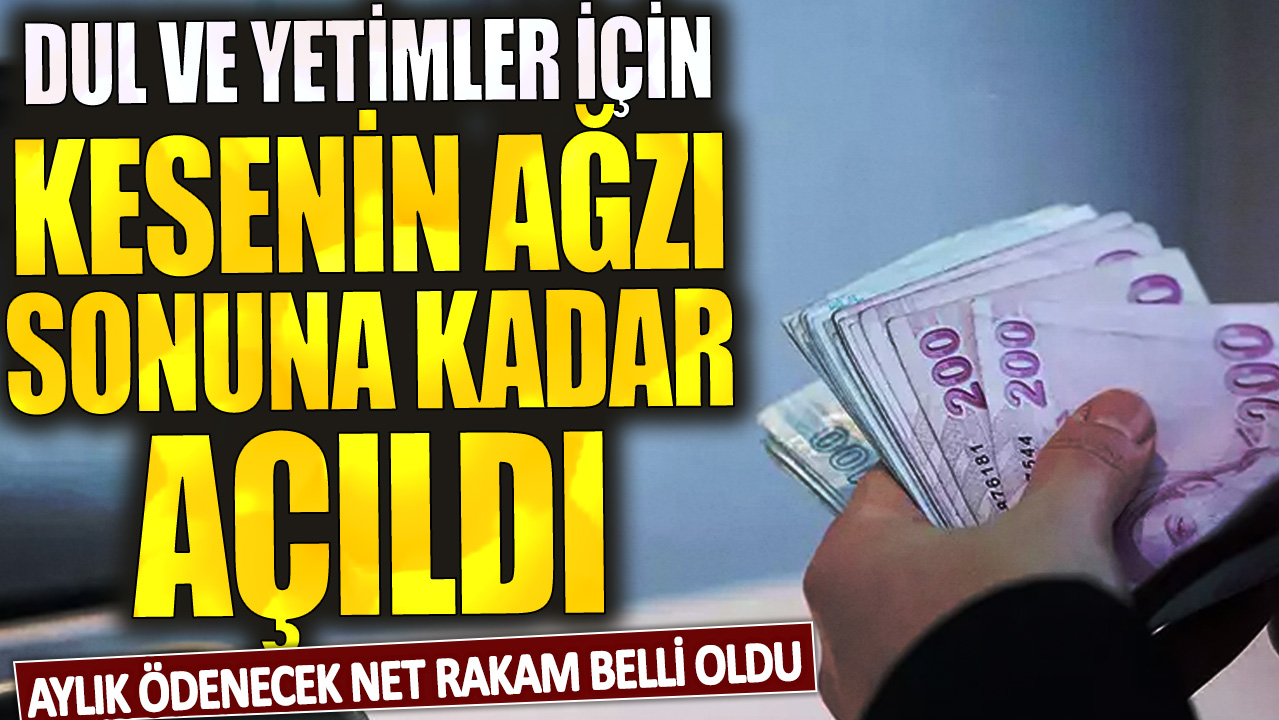 Dul ve yetimler için kesenin ağzı sonuna kadar açıldı! Aylık ödenecek net rakam belli oldu