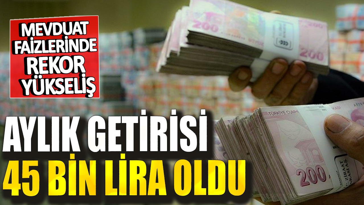 Mevduat faizlerinde rekor yükseliş! Aylık getirisi 45 bin lira oldu