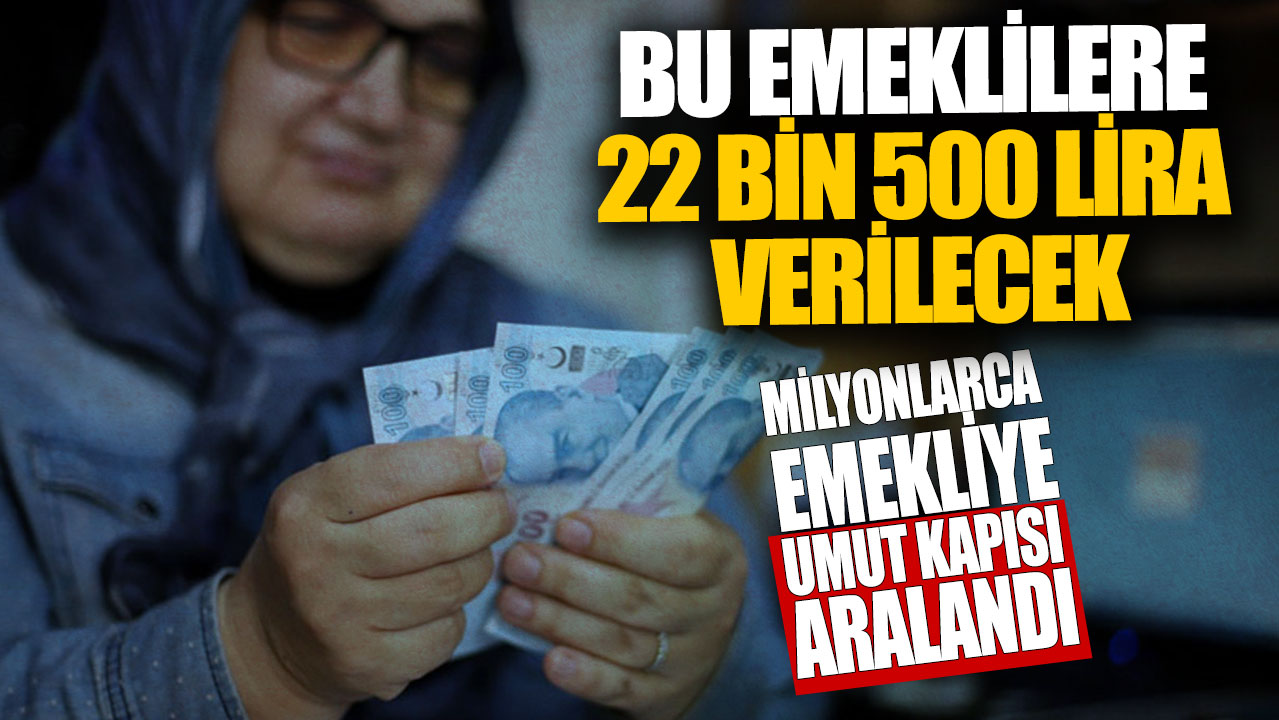 Bu emeklilere 22 bin 500 lira verilecek! Milyonlarca emekliye umut kapısı aralandı