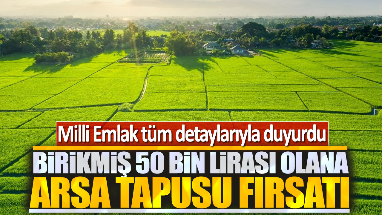 Birikmiş 50 bin lirası olana arsa tapusu fırsatı: Milli Emlak tüm detaylarıyla duyurdu