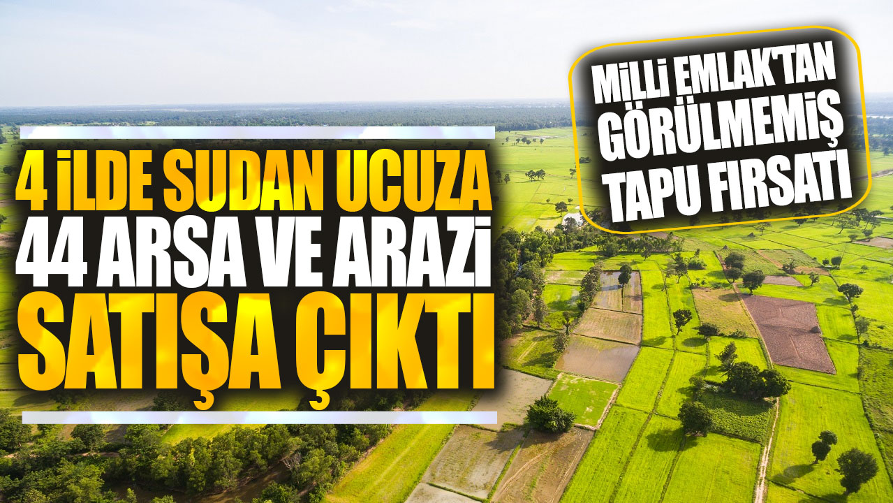 Milli Emlak'tan görülmemiş tapu fırsatı! 4 ilde sudan ucuza 44 arsa ve arazi satışa çıktı