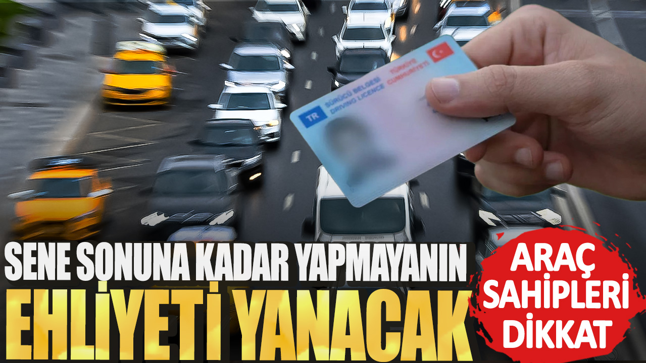 Araç sahipleri dikkat: Sene sonuna kadar yapmayanın ehliyeti yanacak