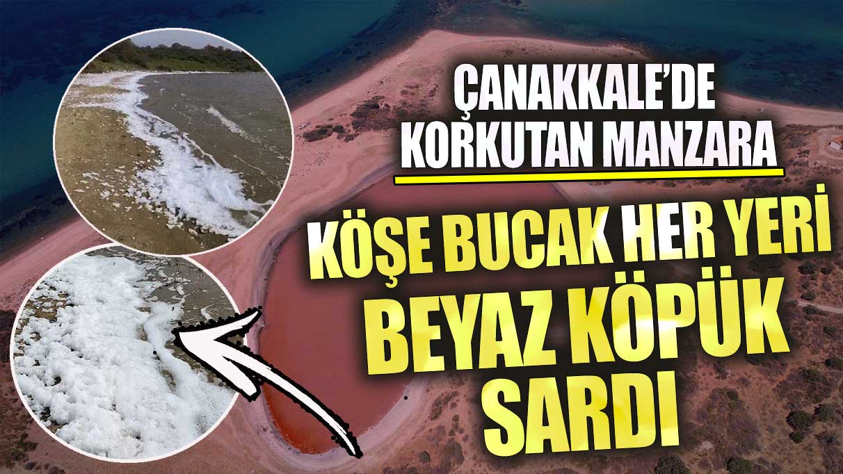 Çanakkale’de korkutan manzara köşe bucak her yeri beyaz köpük sardı