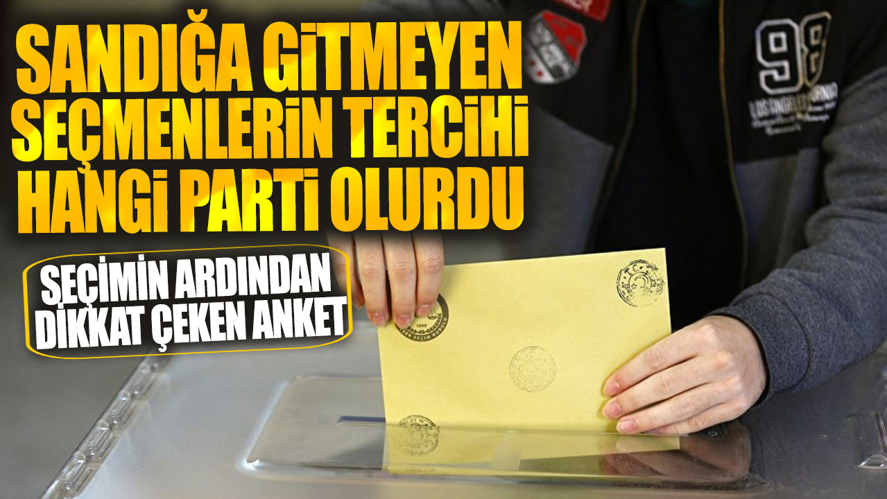 Sandığa gitmeyen seçmenlerin tercihi hangi parti olurdu? Seçimin ardından dikkat çeken anket