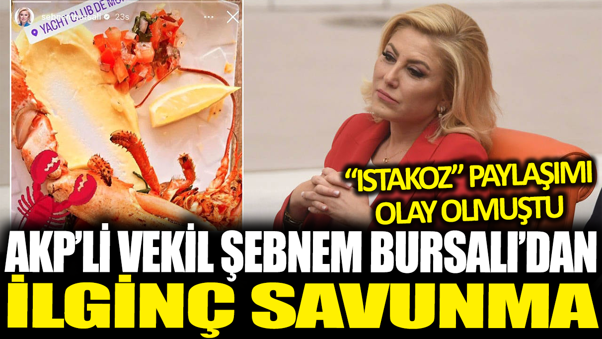 AKP'li Milletvekili Şebnem Bursalı'dan ilginç savunma: Istakoz paylaşımı olay olmuştu...