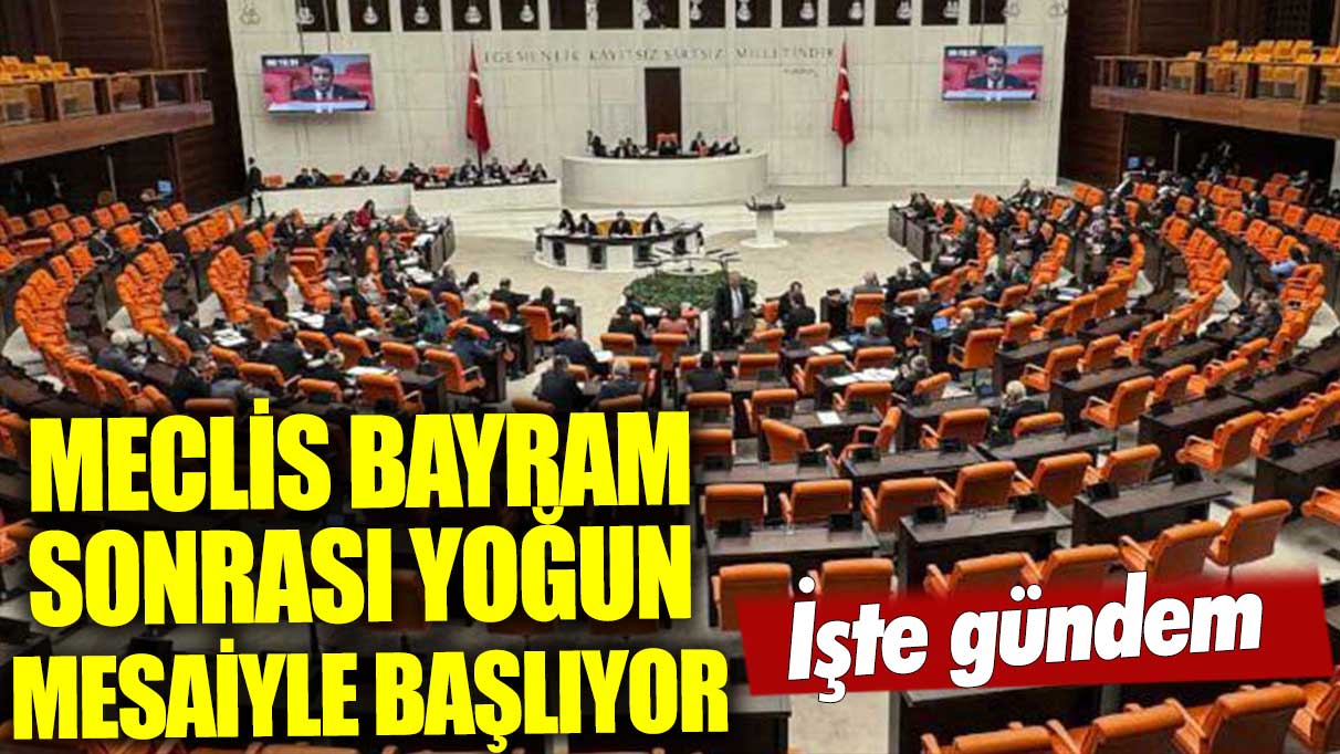 Meclis bayram sonrası yoğun mesaiyle başlıyor