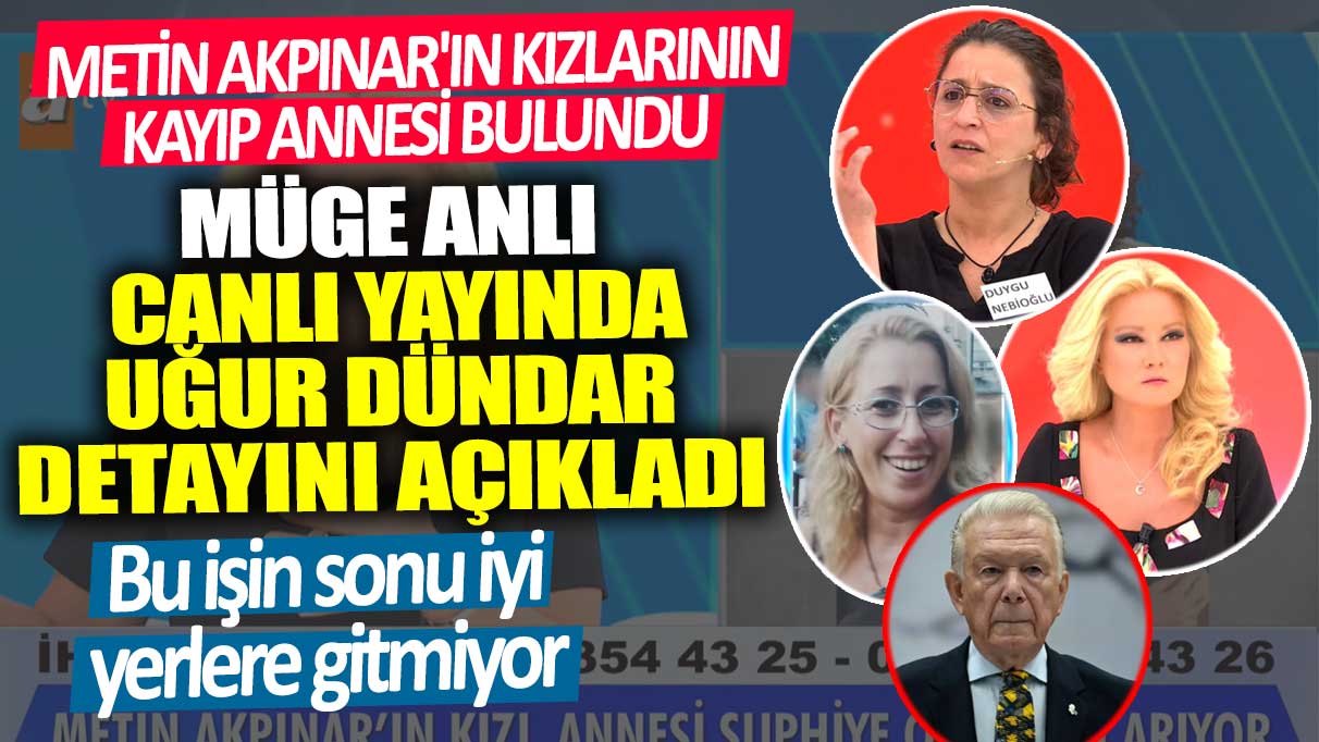 Metin Akpınar'ın kızlarının kayıp annesi bulundu! Müge Anlı canlı yayında Uğur Dündar detayını açıkladı