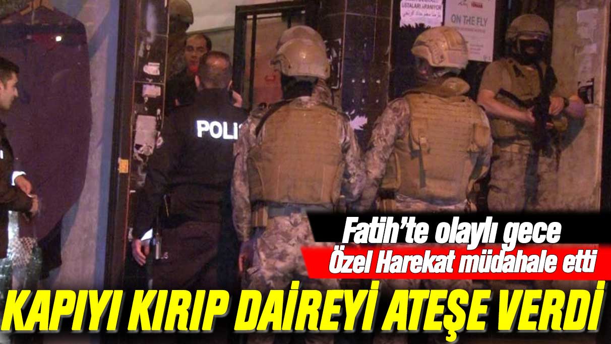 Komşusunun kapısına balyoz ve matkapla saldırıp kapıyı ateşe verdi