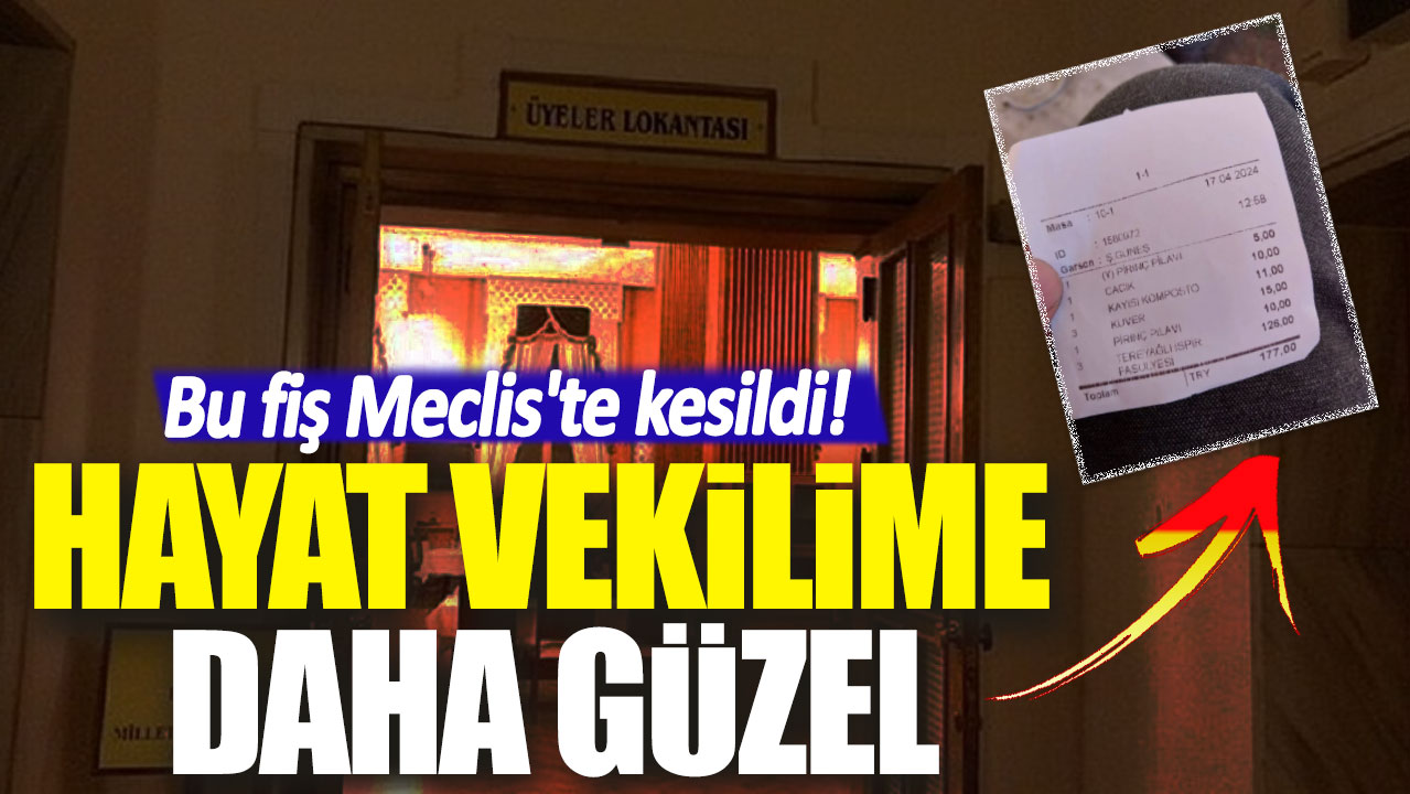 Bu fiş Meclis'te kesildi! Hayat vekilime daha güzel