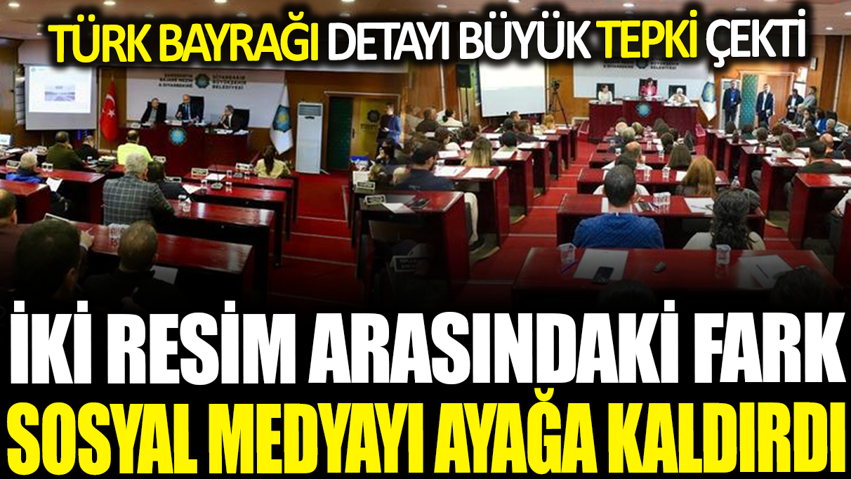 Diyarbakır Büyükşehir Belediyesi'nde tepki çeken Türk bayrağı detayı: İki fotoğraf karesi sosyal medyada gündem oldu