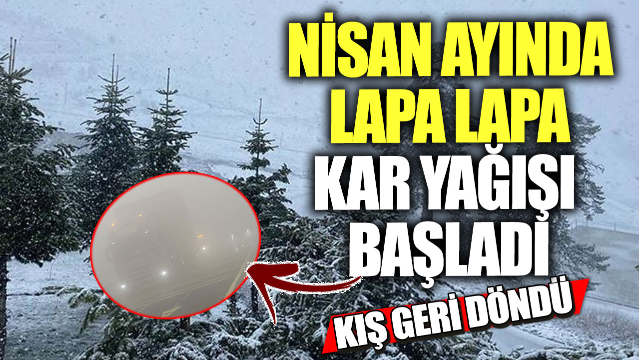 Nisan ayında lapa lapa kar yağışı başladı!  Kış geri döndü