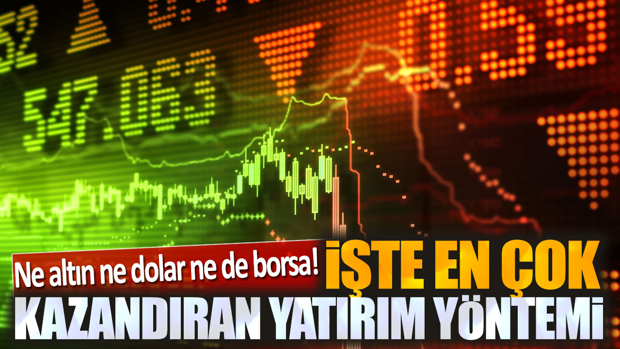 Ne altın ne dolar ne de borsa! İşte en çok kazandıran yatırım yöntemi!