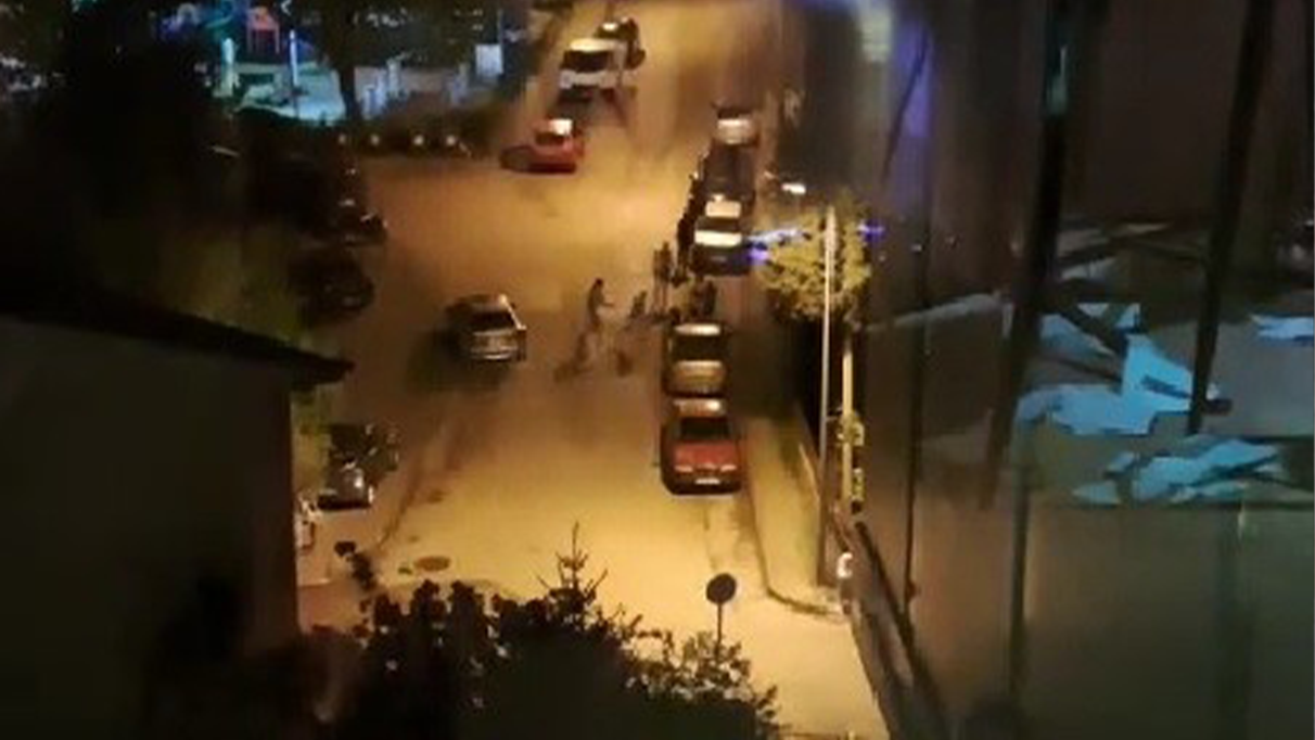 Safranbolu'da tekme tokat kavga anı kamerada