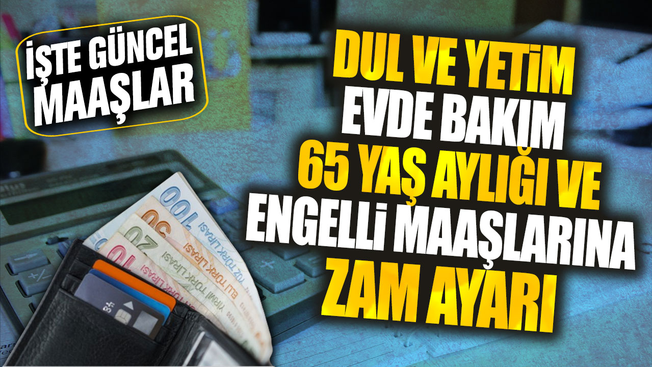 Dul ve yetim evde bakım 65 yaş aylığı ve engelli maaşlarına zam ayarı! İşte güncel tutarlar