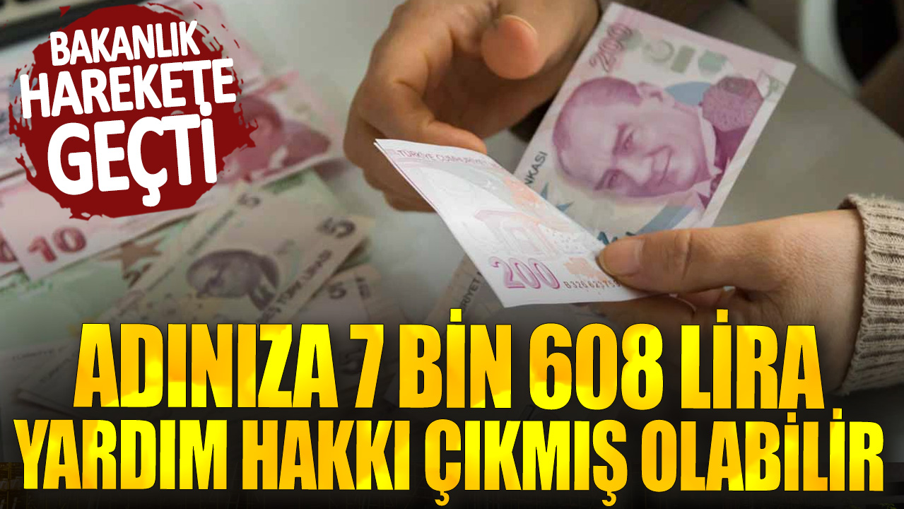 Bakanlık harekete geçti! Adınıza 7 bin 608 lira yardım hakkı çıkmış olabilir