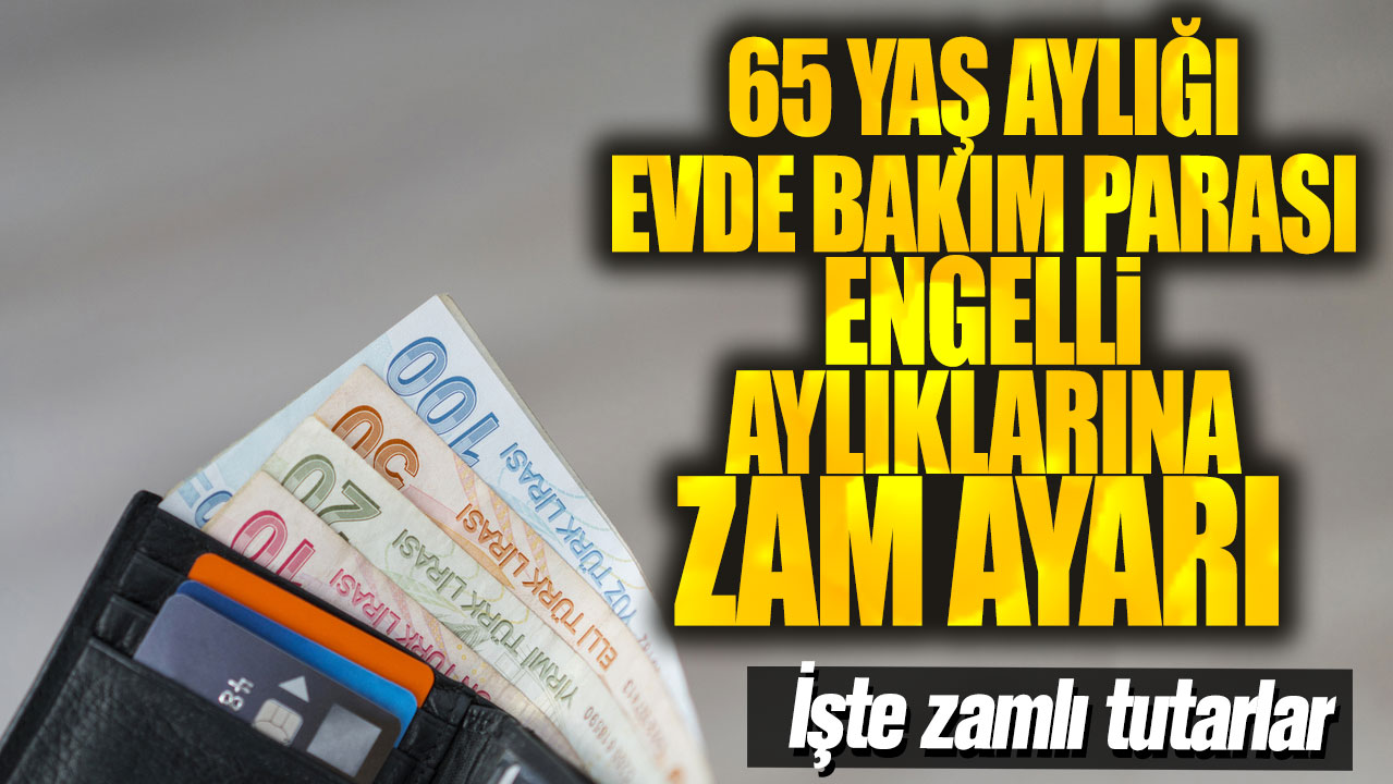 65 yaş aylığı evde bakım parası engelli aylıklarına zam ayarı  İşte zamlı tutarlar