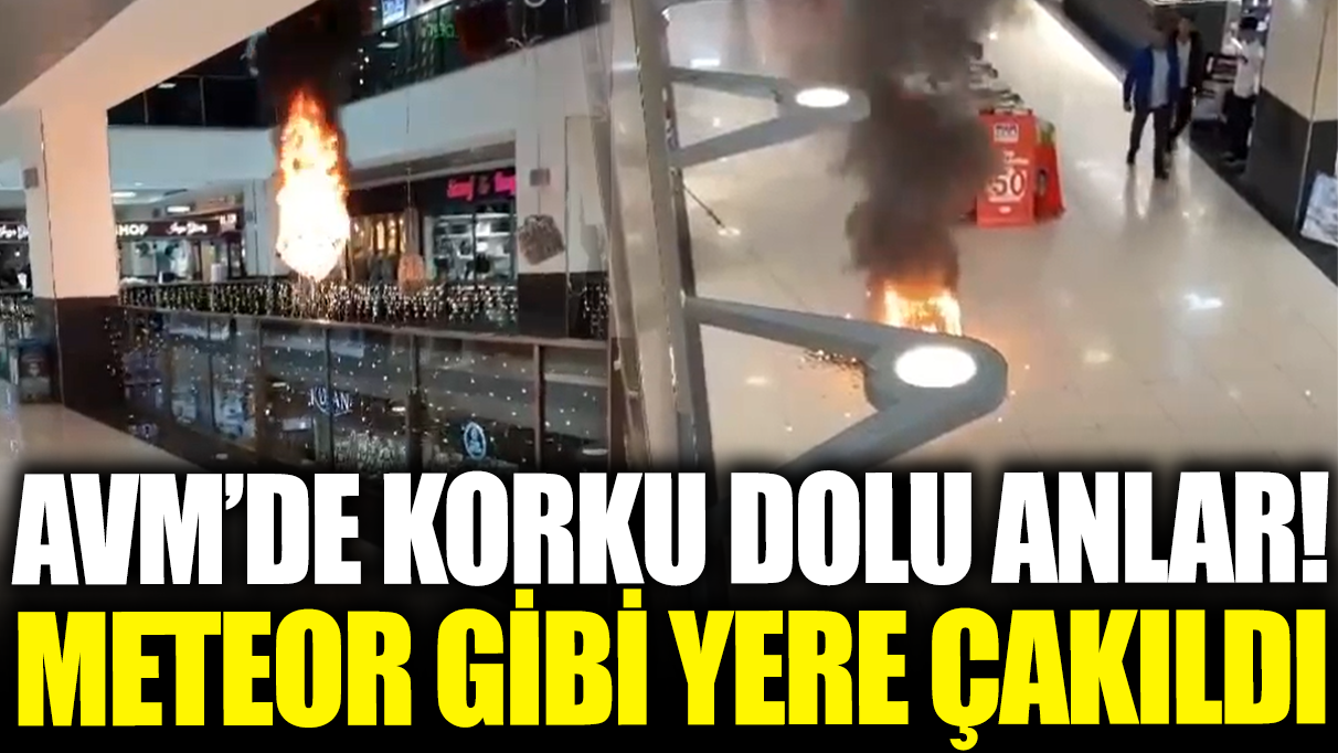 Yalova'da bir AVM'de korku dolu anlar! Meteor gibi yere çakıldı