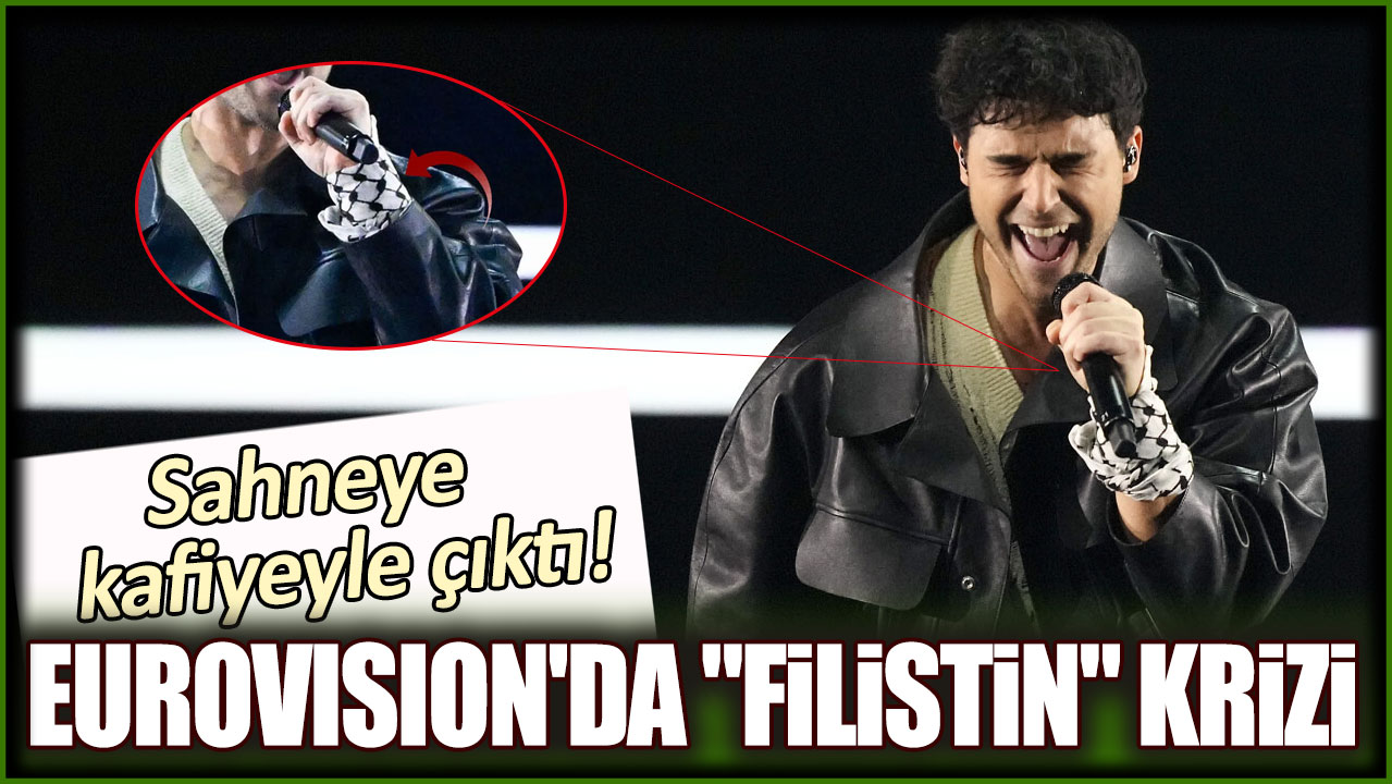 Eurovision'da "Filistin" krizi: Sahneye kafiyeyle çıktı...