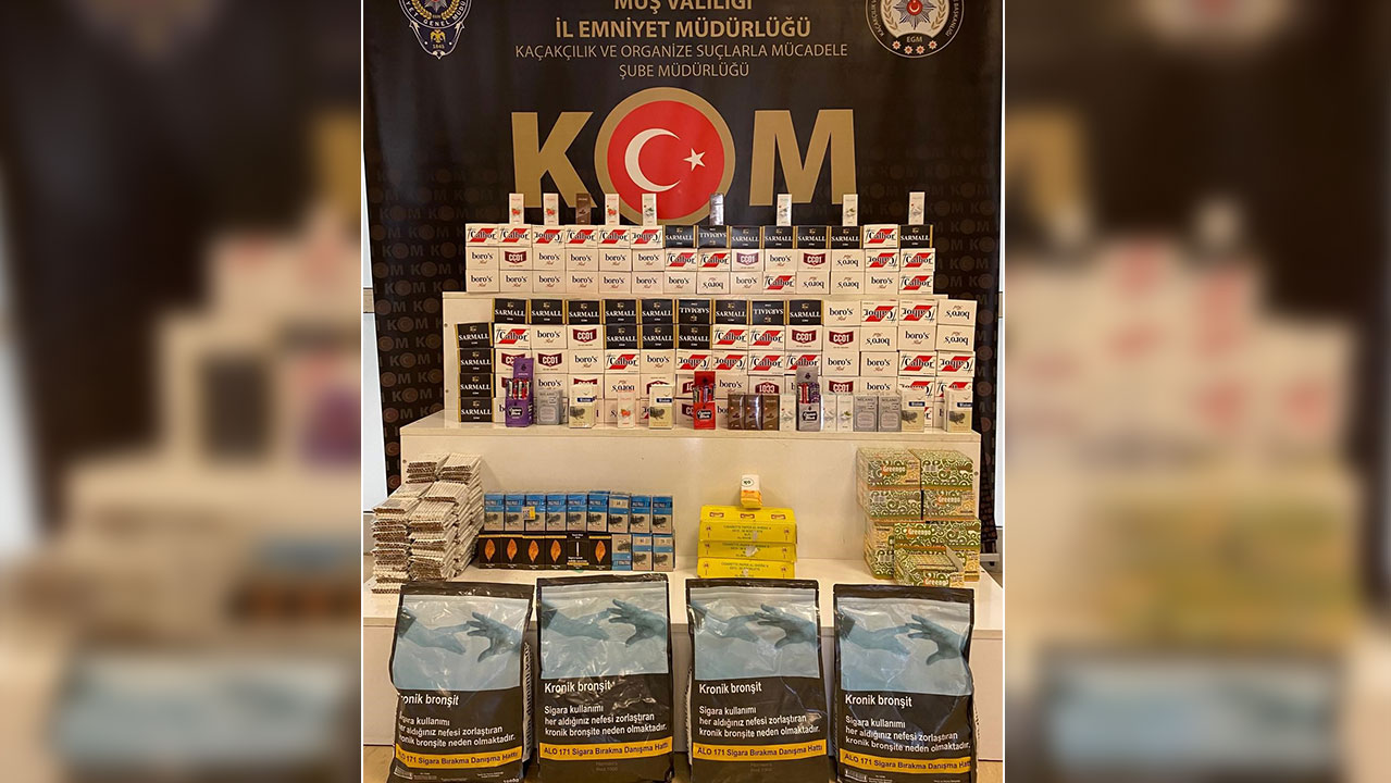 Muş'ta kaçak sigara ve tütün ele geçirildi