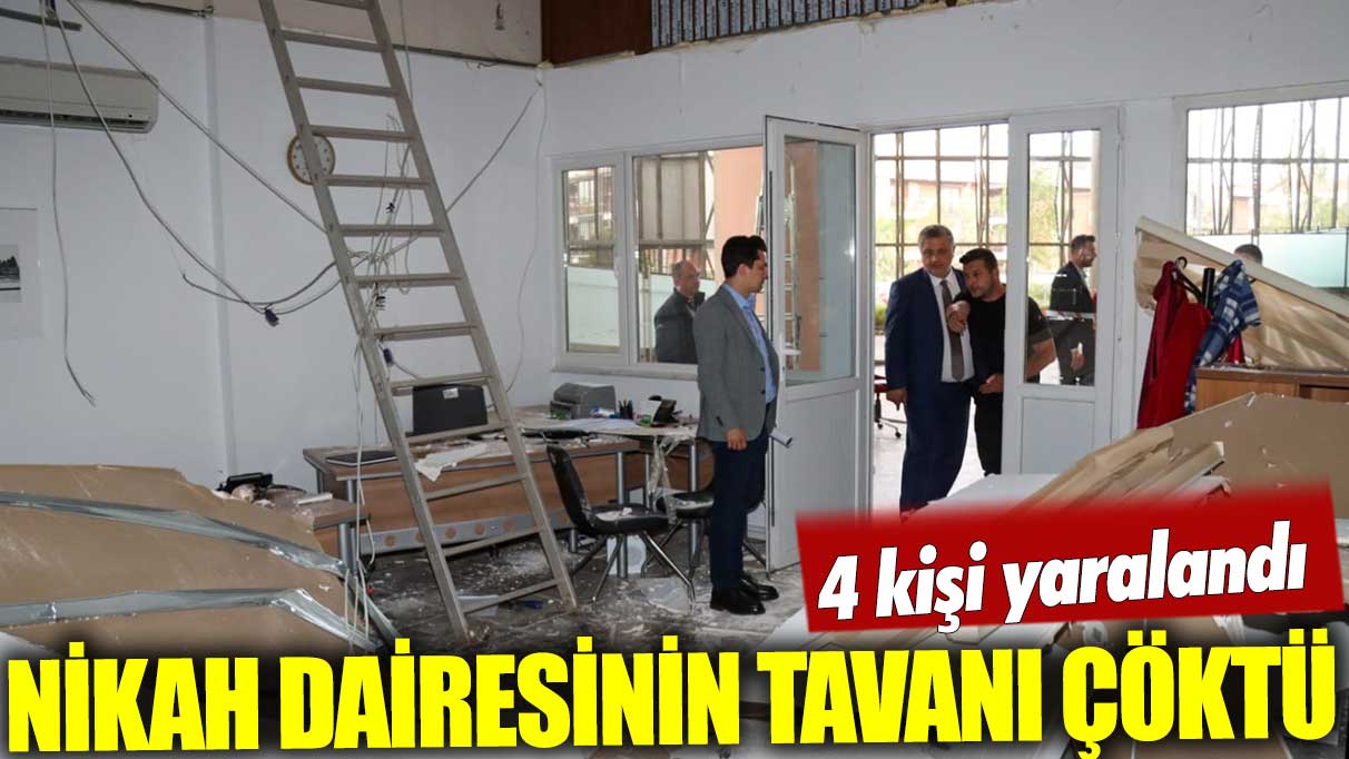 Yalova'da nikah dairesinin tavanı çöktü: 4 yaralı