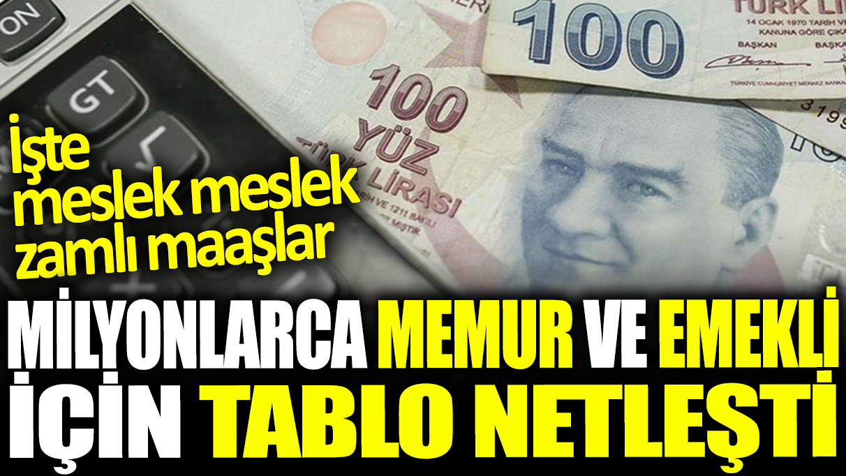 Milyonlarca memur ve emekli için tablo netleşti: İşte meslek meslek zamlı maaşlar