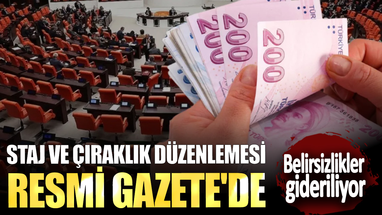 Belirsizlikler gideriliyor! Staj ve çıraklık düzenlemesi Resmi Gazete'de