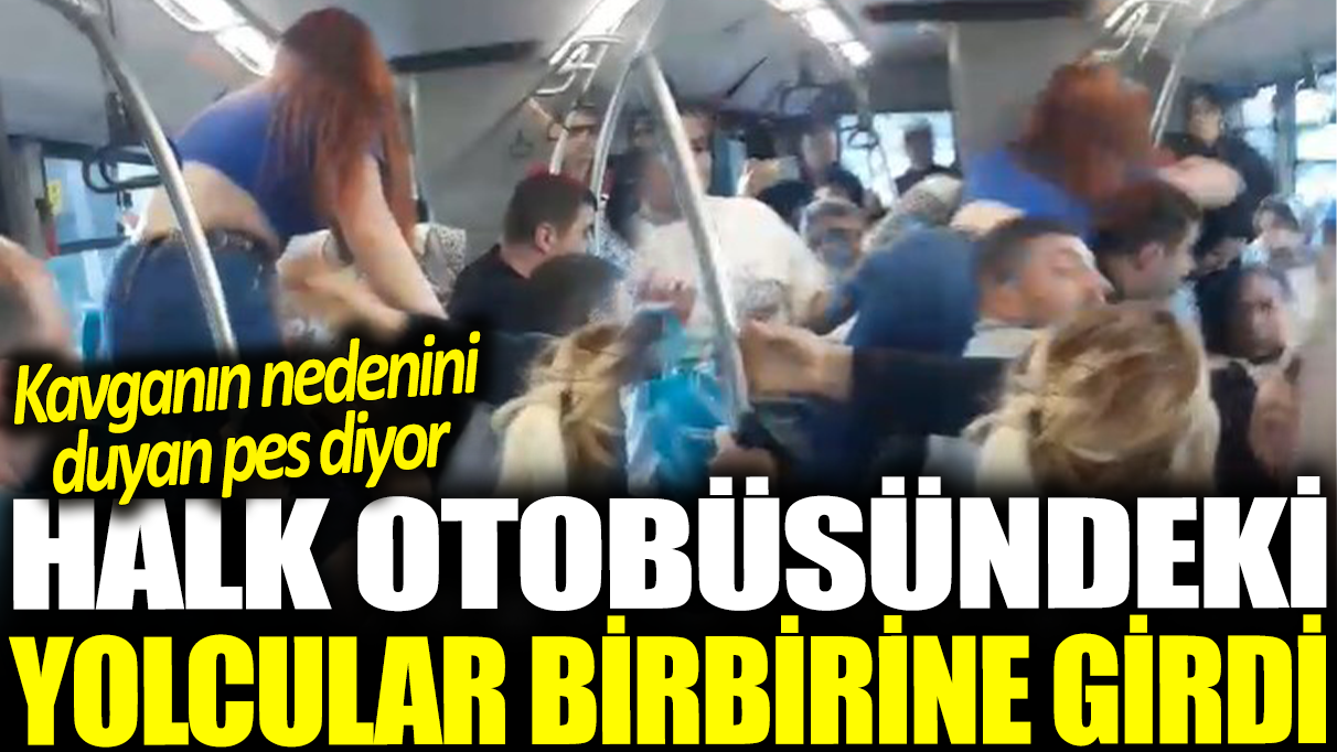 Halk otobüsünde yer verme kavgası kamerada