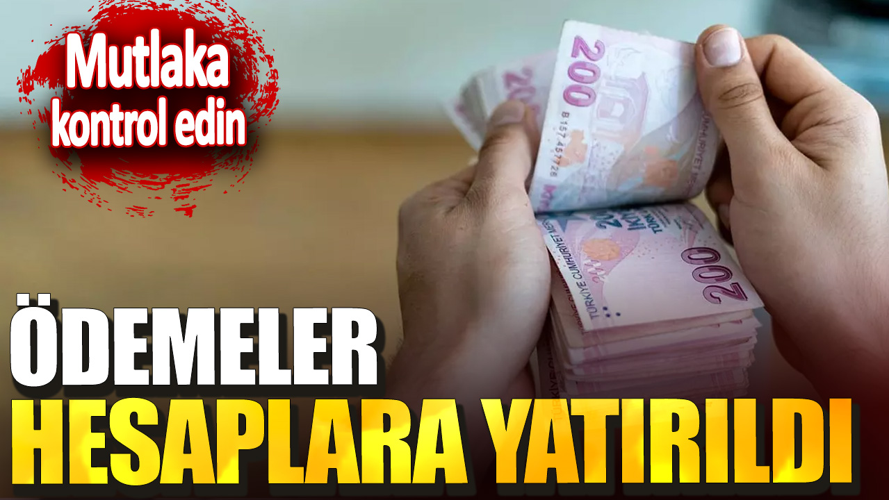 Ödemeler hesaplara yatırıldı! Mutlaka kontrol edin