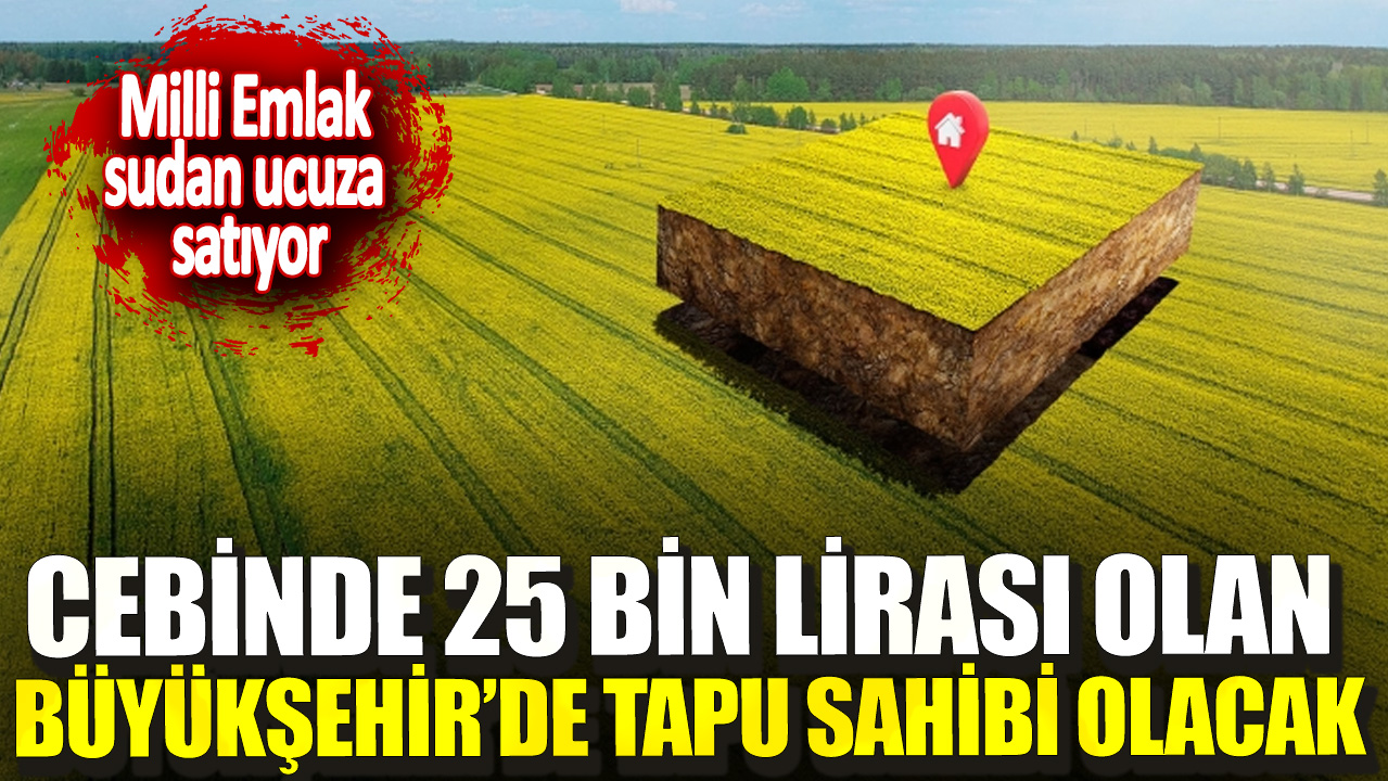 Cebinde 25 bin lirası olan Büyükşehir’de tapu sahibi olacak! Milli Emlak sudan ucuza satıyor