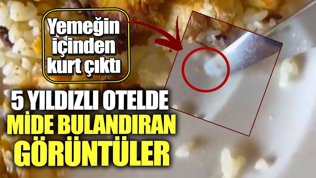 5 yıldızlı otelde mide bulandıran görüntüler. Yemeğin içinden kurt çıktı