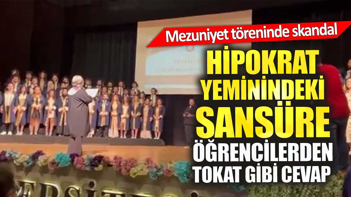 Mezuniyet töreninde skandal. Hipokrat yeminindeki sansüre öğrencilerden tokat gibi cevap