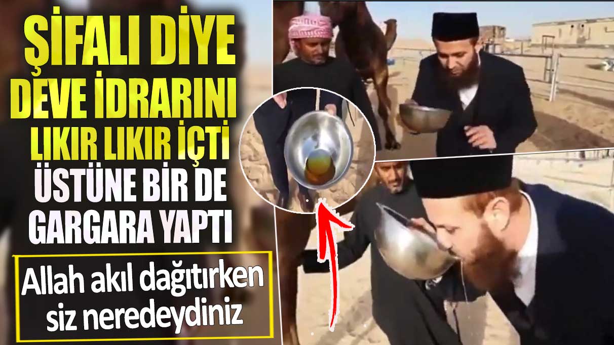 Deve idrarını şifalı diye lıkır lıkır içti üstüne gargara yaptı. Allah akıl dağıtırken siz neredeydiniz