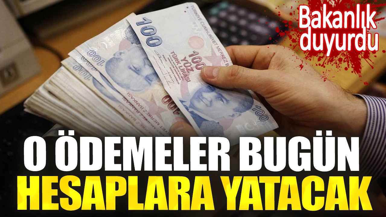 Bakanlık duyurdu. O ödemeler bugün hesaplara yatacak