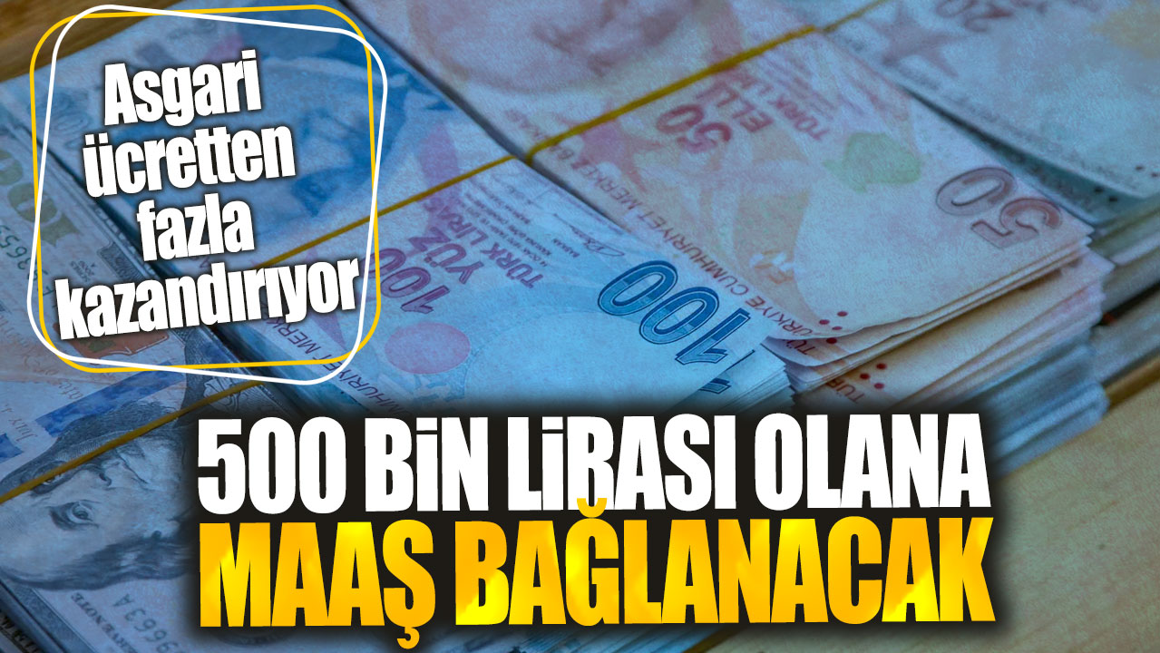 500 bin lirası olana maaş bağlanacak. Asgari ücretten fazla kazandırıyor